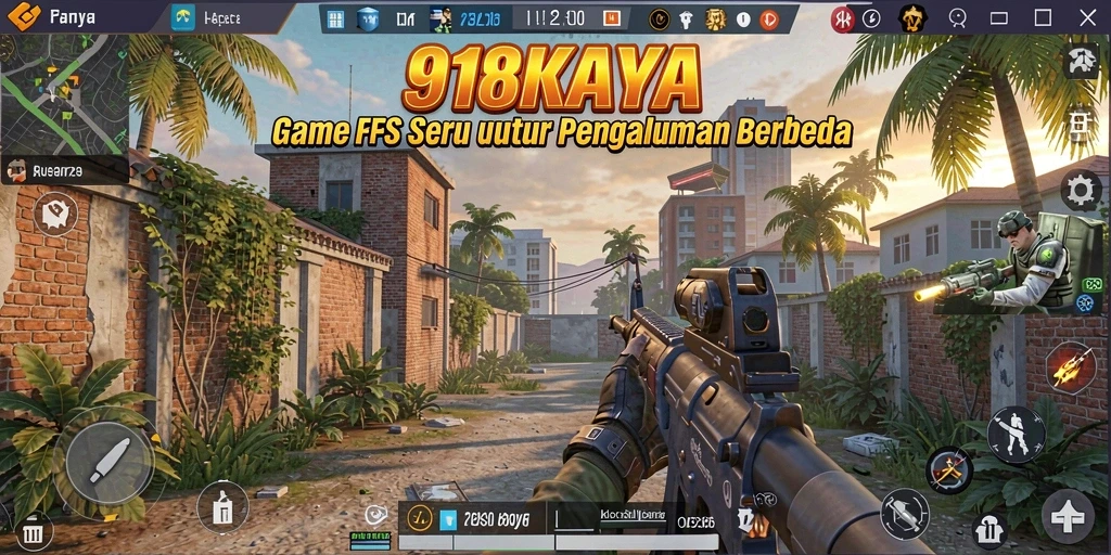 Tangkapan layar dari gameplay mendebarkan 918KAYA dengan aksi tembak-menembak.