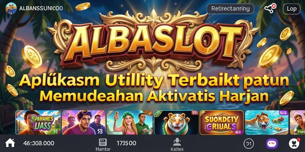Tampilan aplikasi ALBASLOT dengan berbagai fitur utility yang menarik.