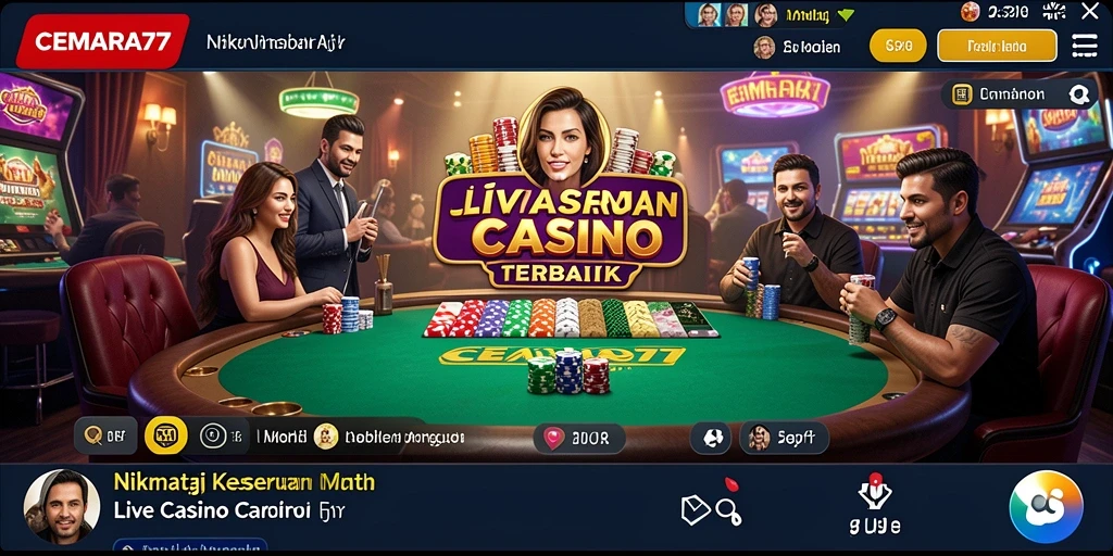 Screenshot gameplay CEMARA77 yang menampilkan interaksi dealer dan pemain.