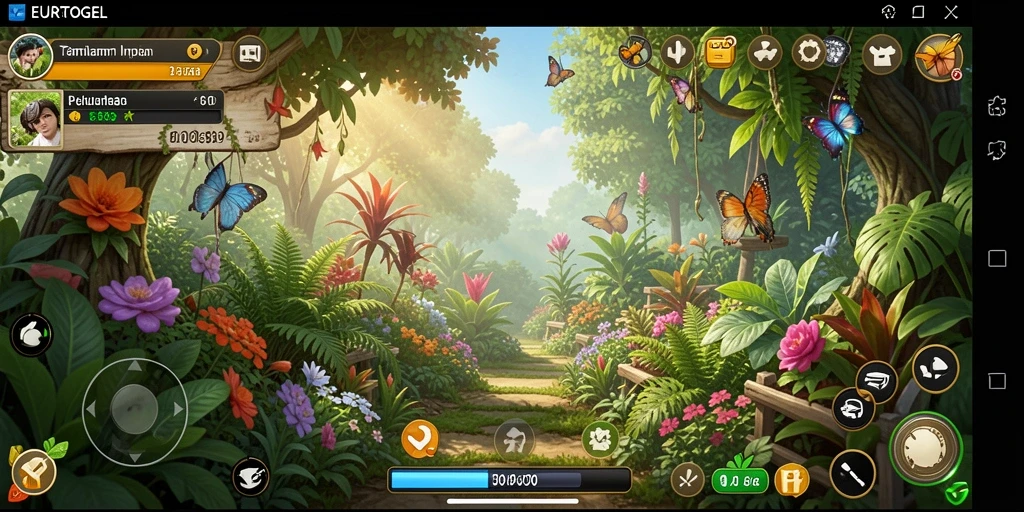 Tampilan gameplay menarik di <strong>EUROTOGEL</strong> dengan ladang yang subur dan tanaman beragam.
