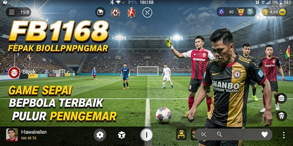 Gambaran gameplay intens dari FB168 dengan aksi sepak bola yang seru.