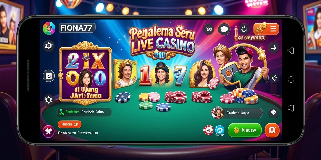 Tampilan gameplay Live Casino yang mendebarkan di FIONA77.