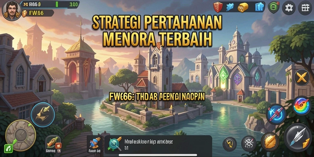 Tampilan gameplay menarik saat berstrategi di Tower Defense dengan FW66.
