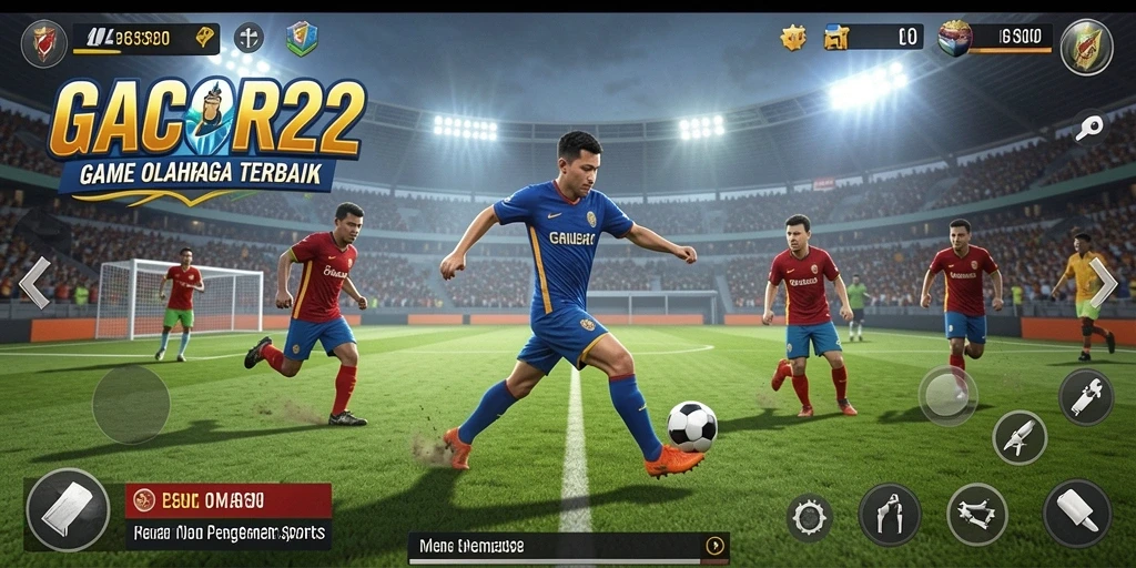 Tangkapan layar gameplay GACOR22 menampilkan antusiasme dalam bermain olahraga.