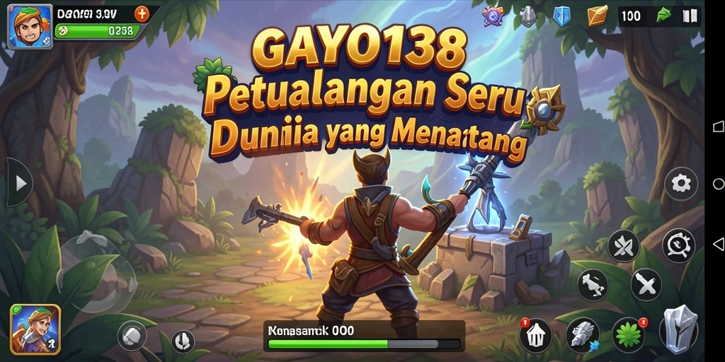 Screenshot gameplay GAYO138 menampilkan aksi menjelajah dunia petualangan.
