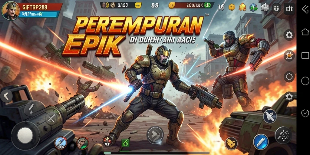 Tampilan aksi mendebarkan dalam GIFTRP288 di tengah pertempuran.