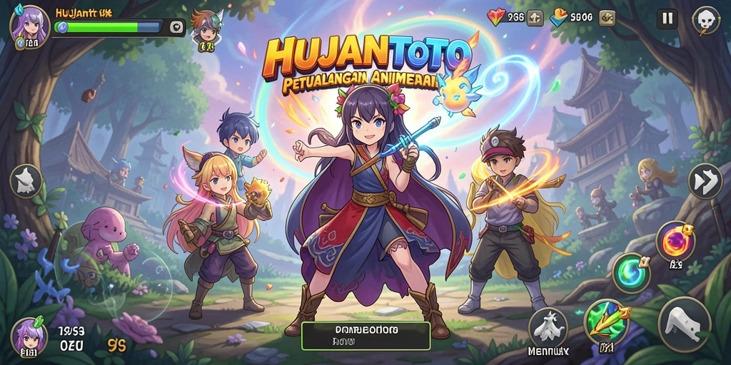 Gameplay seru HUJANTOTO dengan karakter anime yang memukau.