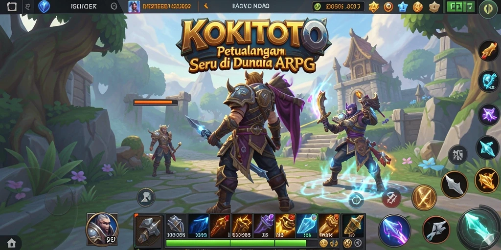 Screenshot gameplay KOKITOTO yang menampilkan aksi pertarungan yang seru.