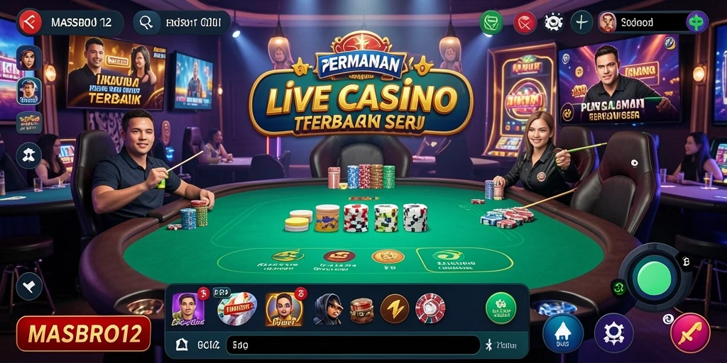 Tampilan atraktif dari gameplay Live Casino di MASBRO12.