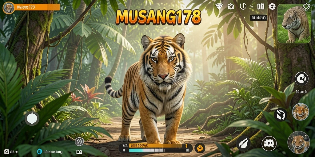 Screenshot gameplay MUSANG178 menampilkan interaksi karakter dalam dunia simulasi.