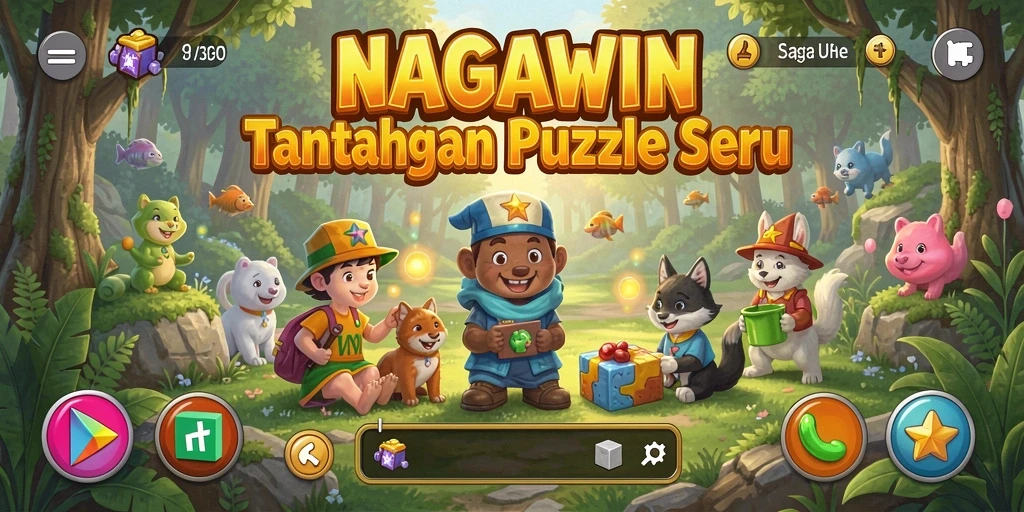 Tangkapan layar gameplay NAGAWIN yang menampilkan tantangan puzzle menarik.