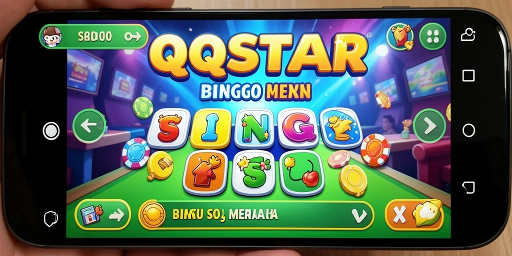 Tangkapan layar gameplay QQSTAR yang menunjukkan keseruan bermain Bingo.