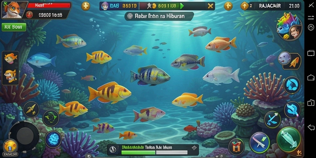 Tampilan gameplay menarik dari RAJACAIR saat menangkap ikan.
