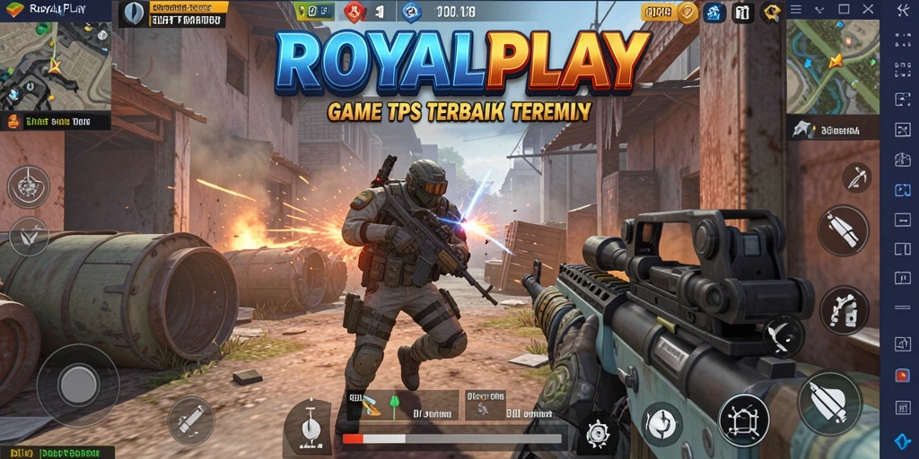 Screenshot menampilkan pertempuran seru dalam ROYALPLAY dengan grafis memukau.