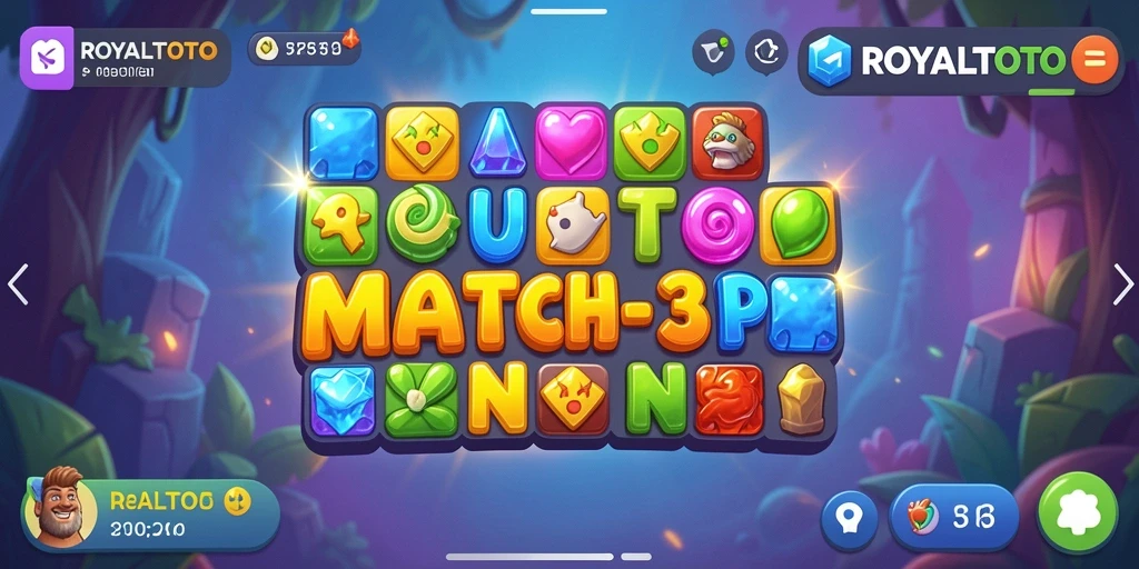 Tampilan gameplay menarik di ROYALTOTO dengan berbagai kombinasi permata.