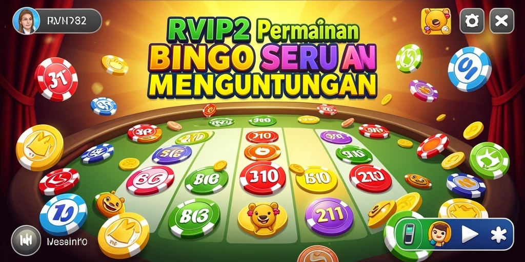 Tampilan gameplay <strong>RVIP2</strong> yang penuh warna dan seru saat bermain Bingo.