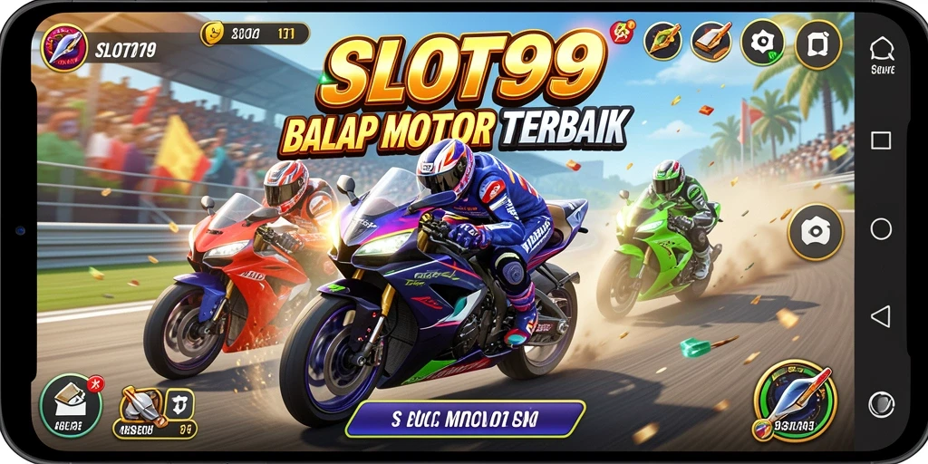 Screenshot utama menampilkan aksi balap motor yang mendebarkan dan grafis yang memukau.