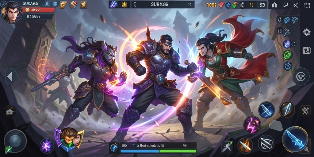 Tangkapan layar menunjukkan aksi seru dalam pertarungan MOBA.