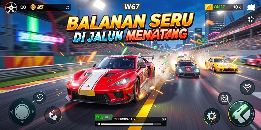Gameplay balapan mendebarkan di W67 dengan grafis memukau.