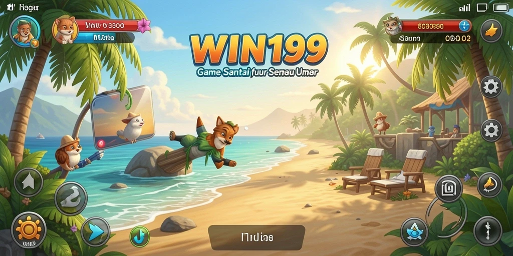 Screenshot menggambarkan gameplay santai dari WIN199 dengan tampilan warna-warni.